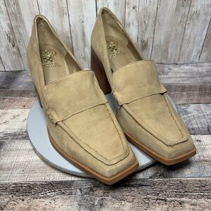 Vince Camuto Segellis Women’s Tan Suede Heeled Loafers Size 11M